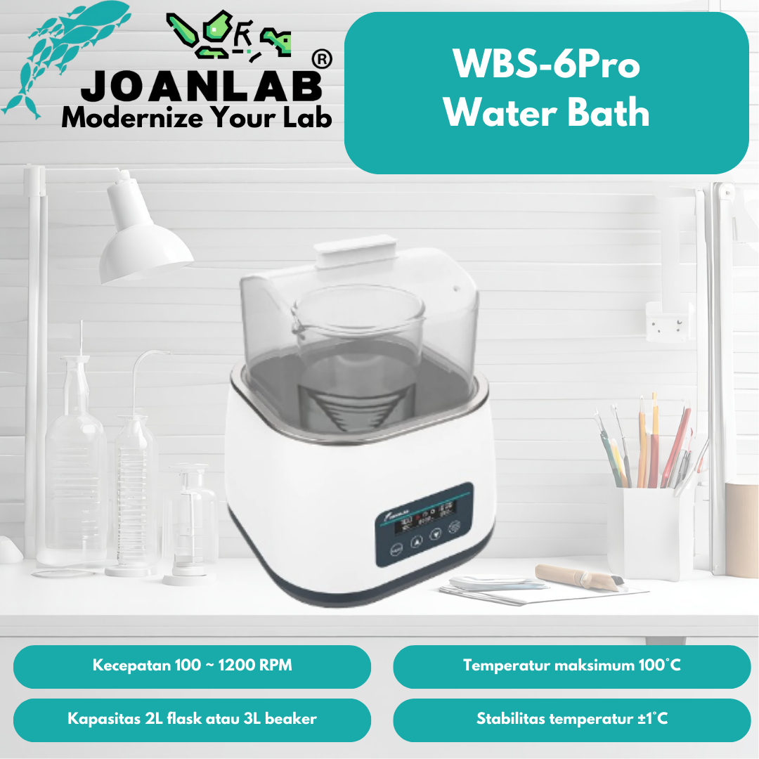 JOANLAB Water Bath with Magnetic Stirrer 100 ~ 1200 RPM 3 Liter WBS-6PRO