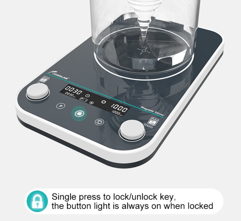 JOANLAB Magnetic Stirrer Tempered Glass Pengaduk Magnet 5 Liter MS-5MAX