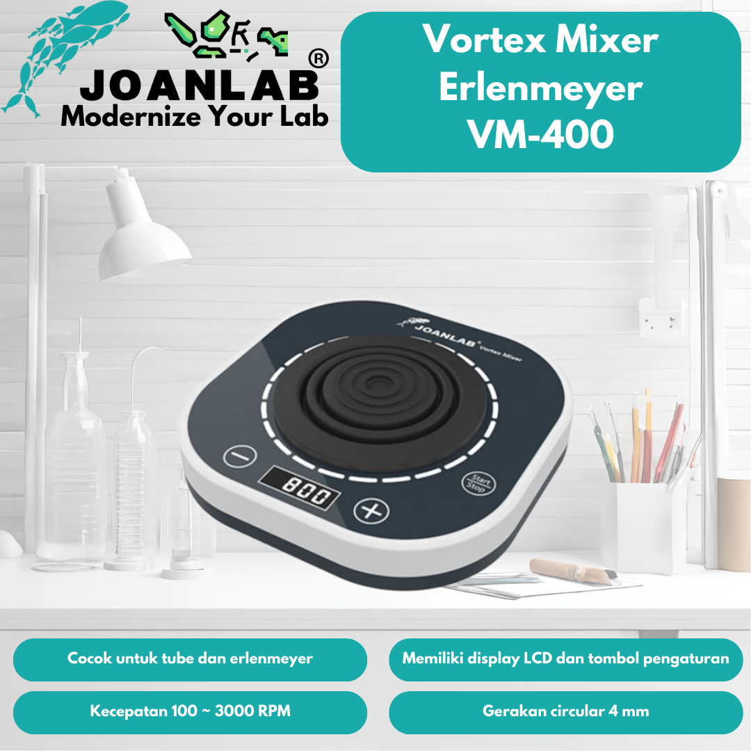 JOANLAB Vortex Mixer Pengaduk Centrifuge Tube/Tabung Erlenmeyer VM-400