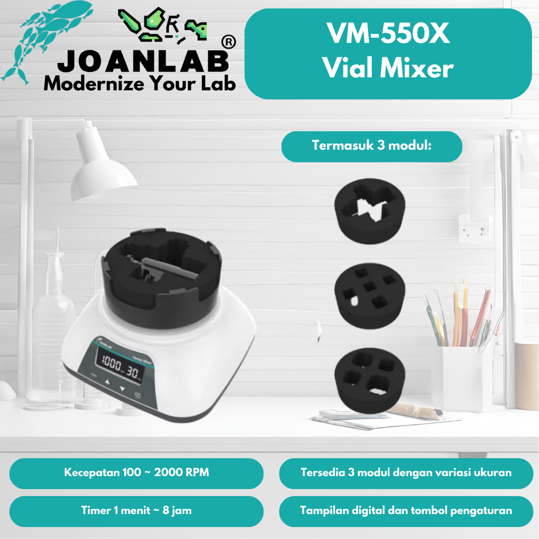 Joanlab Vortex Mixer for Vial Pengaduk Botol Kecil VM-550X