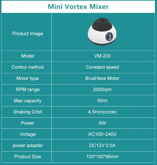 JOANLAB Mini Vortex Mixer Lab Circular Oscillator Pengaduk Kecil VM200