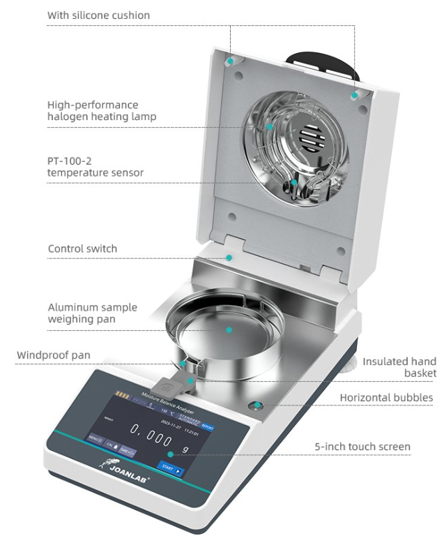 JOANLAB Moisture Balance Analyzer Analisa Kadar Air Kelembapan MBA1102