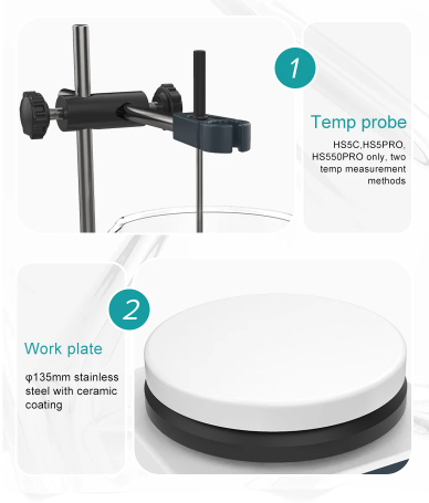 JOANLAB Heating Magnetic Stirrer Digital Display Thermostatic 2L 310C Plate Pemanas HS5PRO