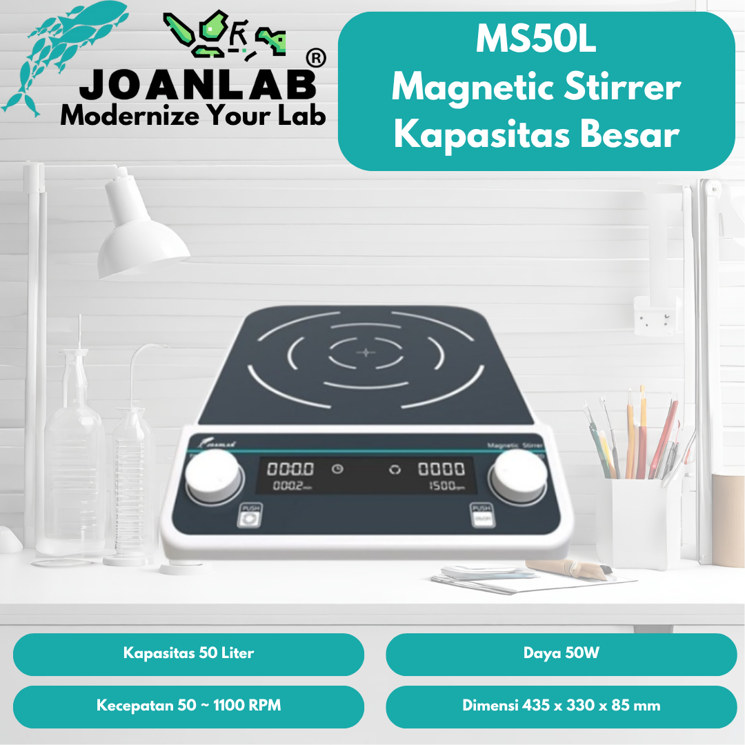 JOANLAB Magnetic Stirrer Large Pengaduk Magnet Capacity Kapasitas Besar 50L MS50L