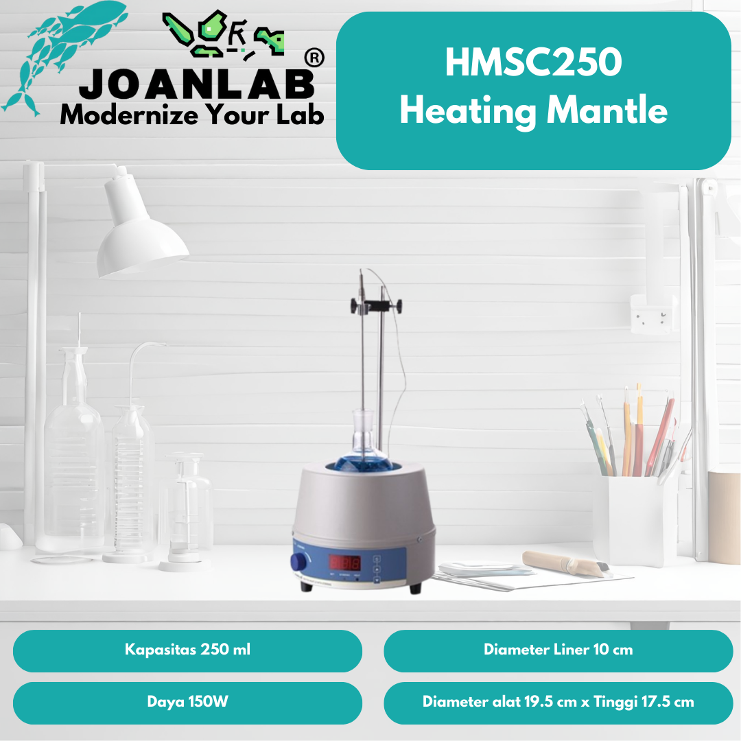 JOANLAB Heating Mantle + Magnetic Stirrer 250 ml Mantel Pemanas Distilasi Pengaduk HMSC250