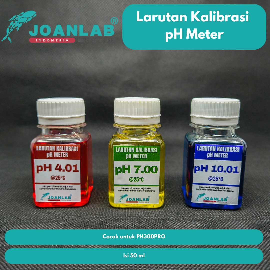 JOANLAB Larutan Kalibrasi pH Meter 4.00 7.00 10.01 50 ml PH300PRO
