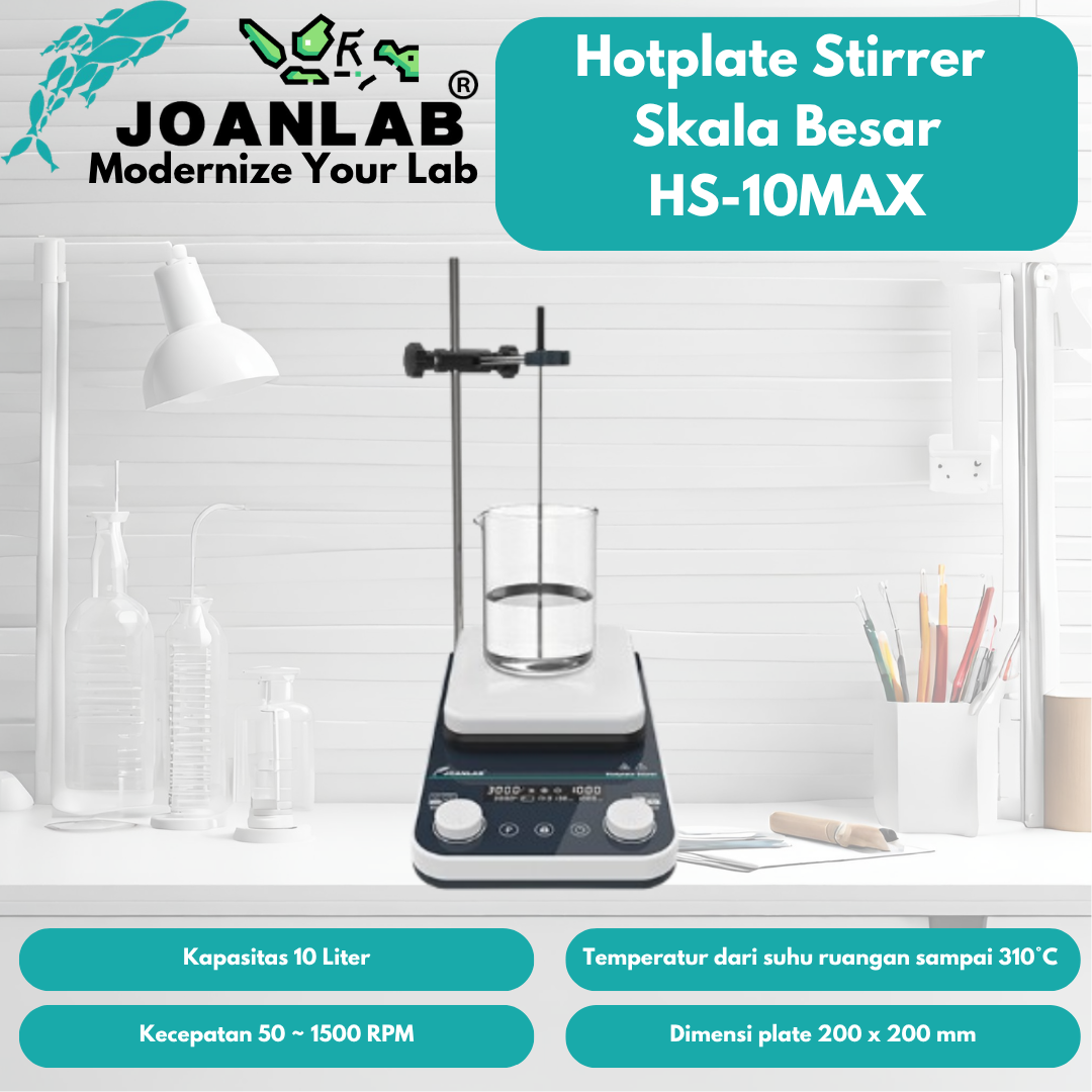 JOANLAB Hotplate Magnetic Stirrer Heating 10 Liter Pemanas Pengaduk HS-10MAX