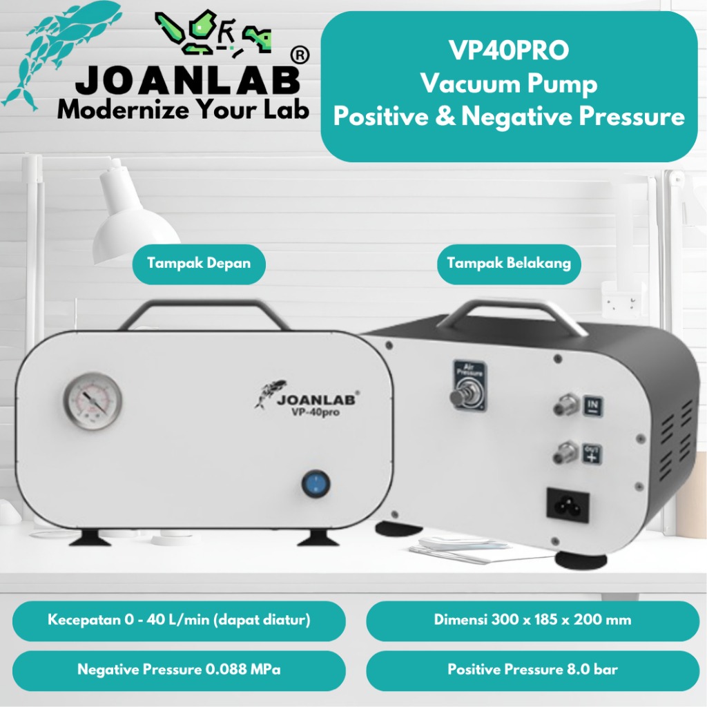 JOANLAB Vacuum Pump Pompa Vakum Dual Pressure Positive Negative VP40PRO