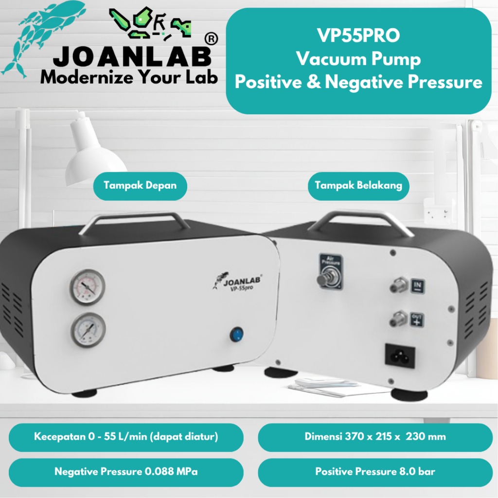 JOANLAB Vacuum Pump Pompa Vakum Dual Pressure Positive Negative VP55PRO