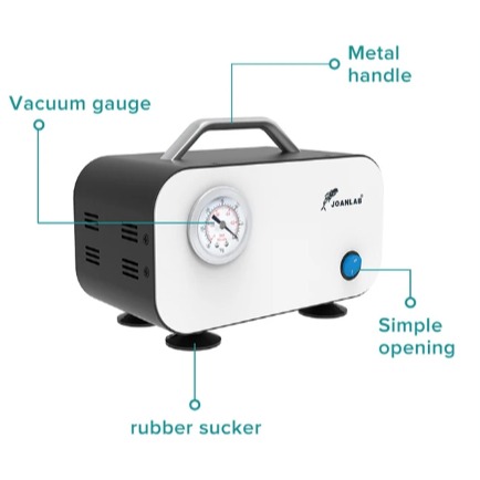 JOANLAB Mini Vacuum Pump Oil Free Pompa Vakum Tanpa Minyak Oli Negative Pressure VP20PRO