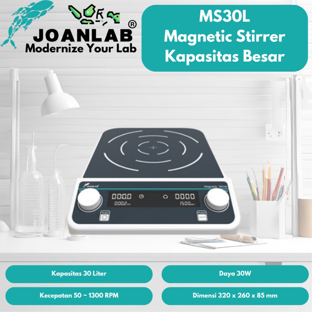 JOANLAB Magnetic Stirrer Large Pengaduk Magnet Capacity Kapasitas Besar 30L MS30L