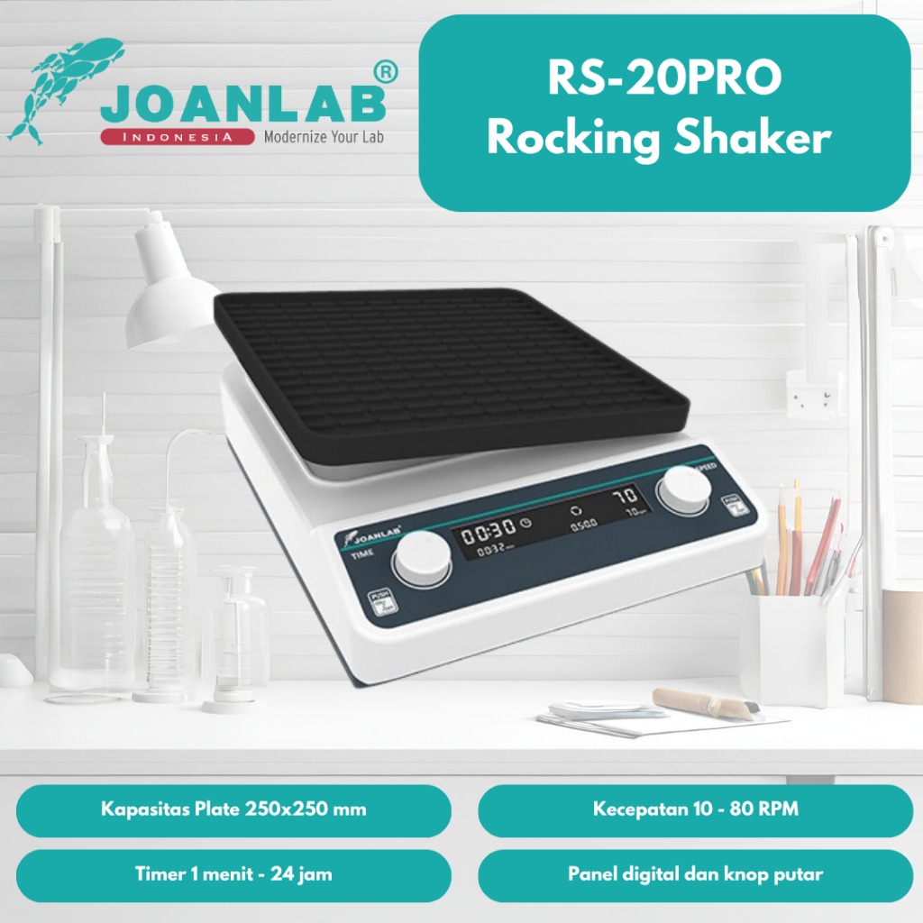 JOANLAB Rocking Shaker Laboratorium Rotator Pencampuran Halus RS20PRO