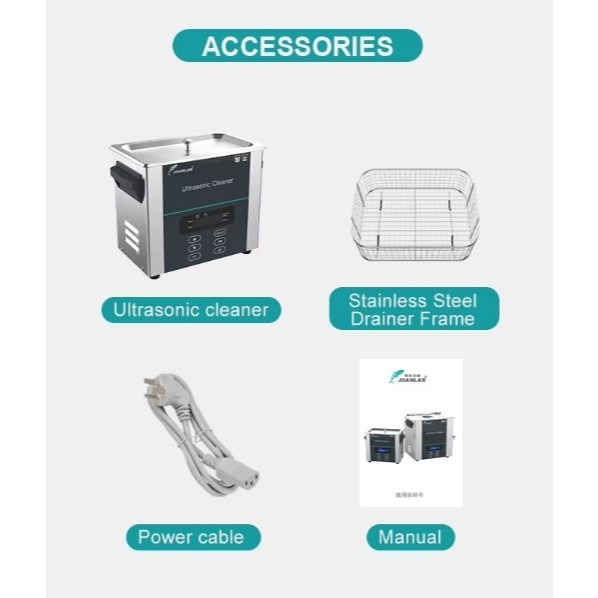 JOANLAB Ultrasonic Cleaning Machine Pembersih Kacamata Perhiasan Emas 2 Liter UC20D
