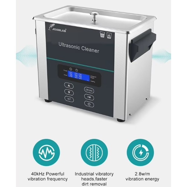 JOANLAB Ultrasonic Cleaning Machine Pembersih Kacamata Perhiasan Emas 10 Liter UC100D