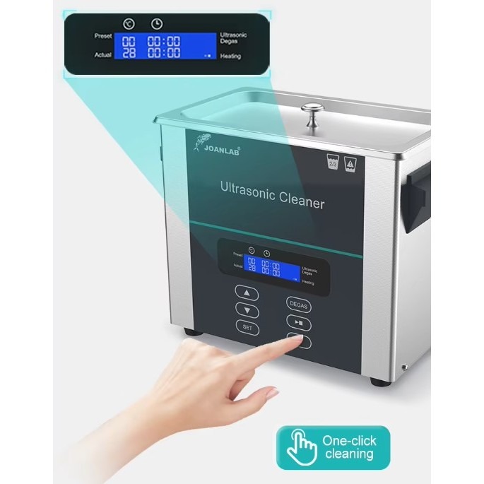 JOANLAB Ultrasonic Cleaning Machine Pembersih Kacamata Perhiasan Emas 10 Liter UC100D