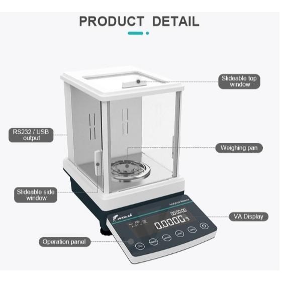 JOANLAB Dual Range Analytical Balance Timbangan Analitik 0.1/0.01 mg 120 gr CEB1035