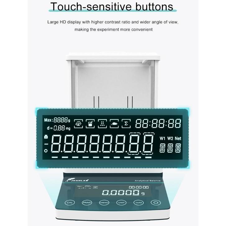 JOANLAB Dual Range Analytical Balance Timbangan Analitik 0.1/0.01 mg 120 gr CEB1035