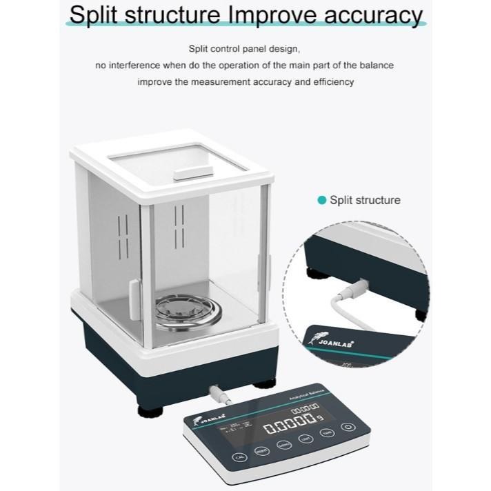 JOANLAB Dual Range Analytical Balance Timbangan Analitik 0.1/0.01 mg 220 gr CEB2055