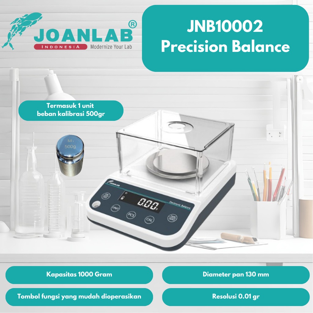 JOANLAB Precision Balance Timbangan Digital Electronic Resolusi 0.01 gram 1 kg JNB10002