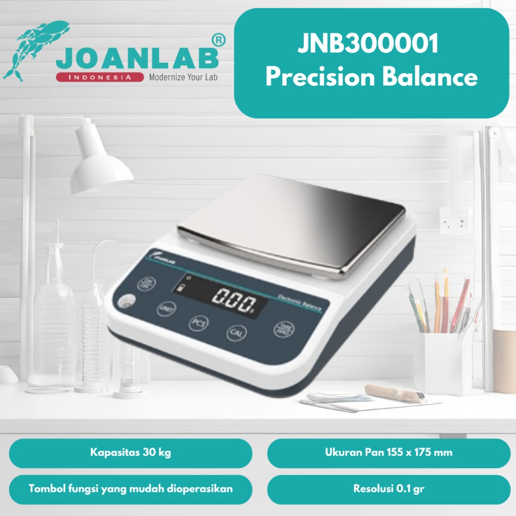 JOANLAB Precision Balance Timbangan Digital Electronic Ketelitian 0.1 gram 30 kg JNB300001