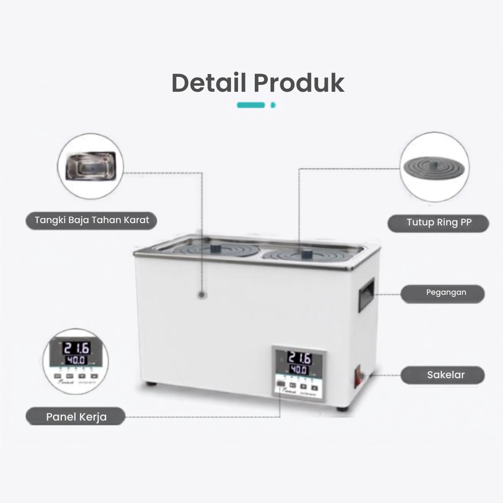 JOANLAB Water Bath Digital 8 Hole Lubang Timer WB100-8F
