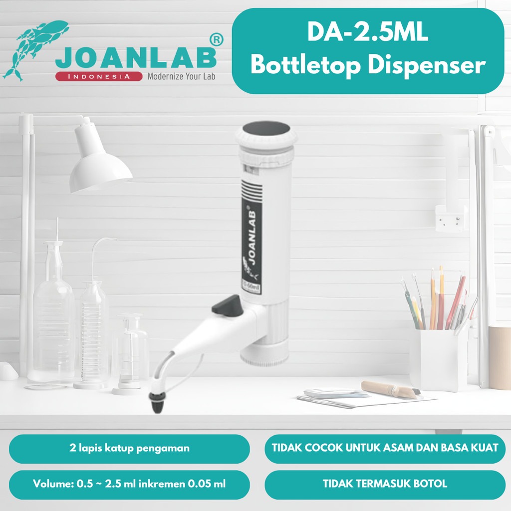 JOANLAB Bottle Top Dispenser 0.5-2.5 ml DA-2.5ML