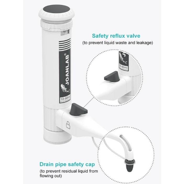 JOANLAB Bottle Top Dispenser 0.5-2.5 ml DA-2.5ML