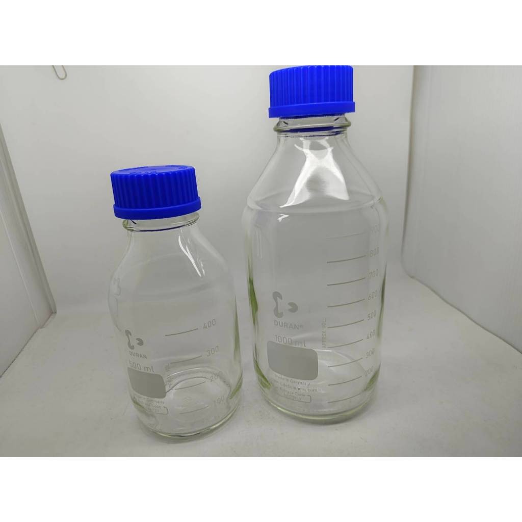 DURAN Bottle Botol Sampel Laboratorium GL45 250 ml Bening Tutup Biru