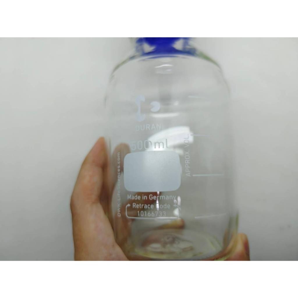 DURAN Bottle Botol Sampel Laboratorium GL45 250 ml Bening Tutup Biru