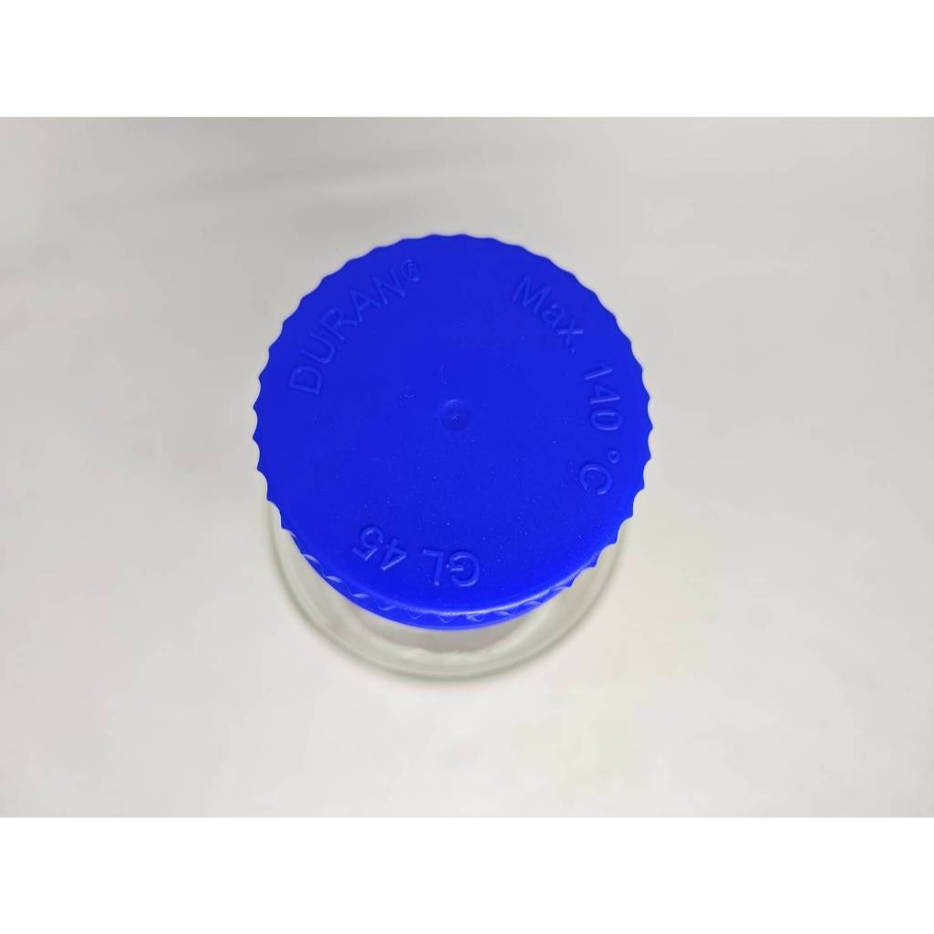 DURAN Bottle Botol Sampel Laboratorium GL45 250 ml Bening Tutup Biru