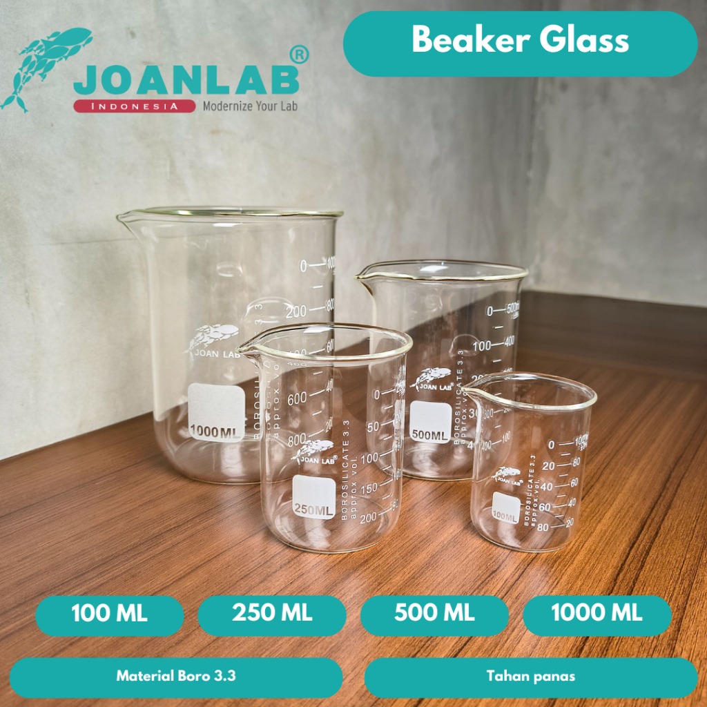 JOANLAB Beaker Glass Gelas Beaker Kaca Boro 3.3 500 ml