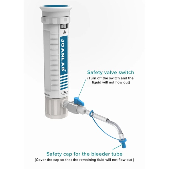 JOANLAB Bottletop Dispenser Botol Reagen Lab DA-10ML Paket dengan Botol