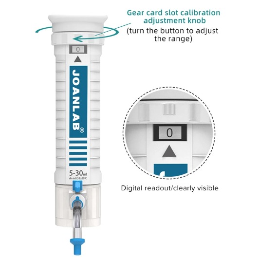 JOANLAB Bottletop Dispenser Botol Reagen Lab DA-10ML Paket dengan Botol