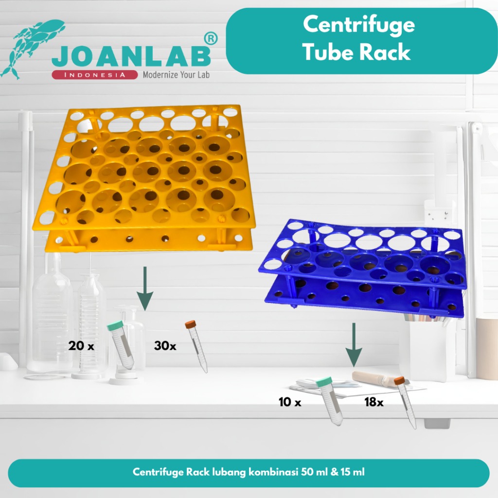 JOANLAB Centrifuge Tube Rack Rak Tabung Sentrifugal 15 ml dan 50 ml Oranye