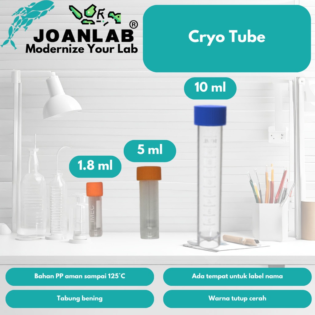 JOANLAB Cryo Tube Tabung Sample Cryovial Cryogenic 10 ml