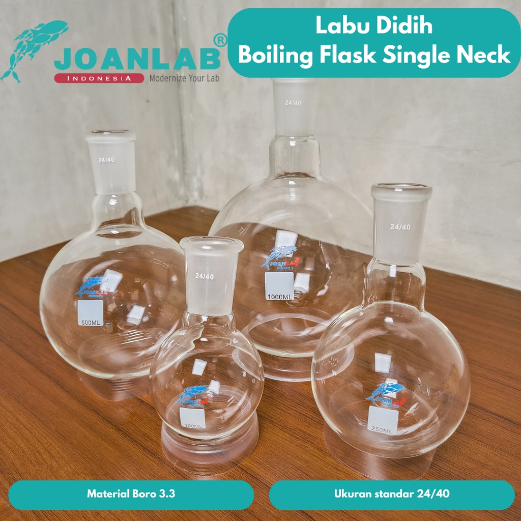 JOANLAB Labu Didih Boiling Flask Round Bottom Single Neck 24/40 250 ml