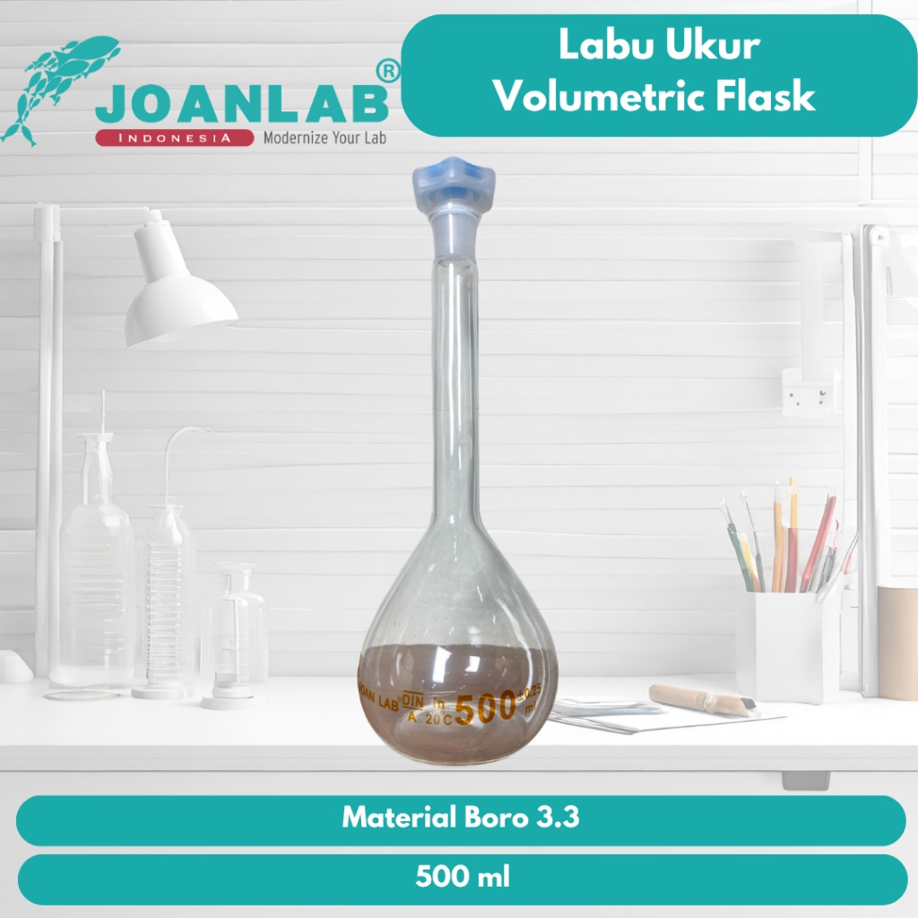 JOANLAB Labu Ukur Volumetric Flask Boro 3.3 250 ml