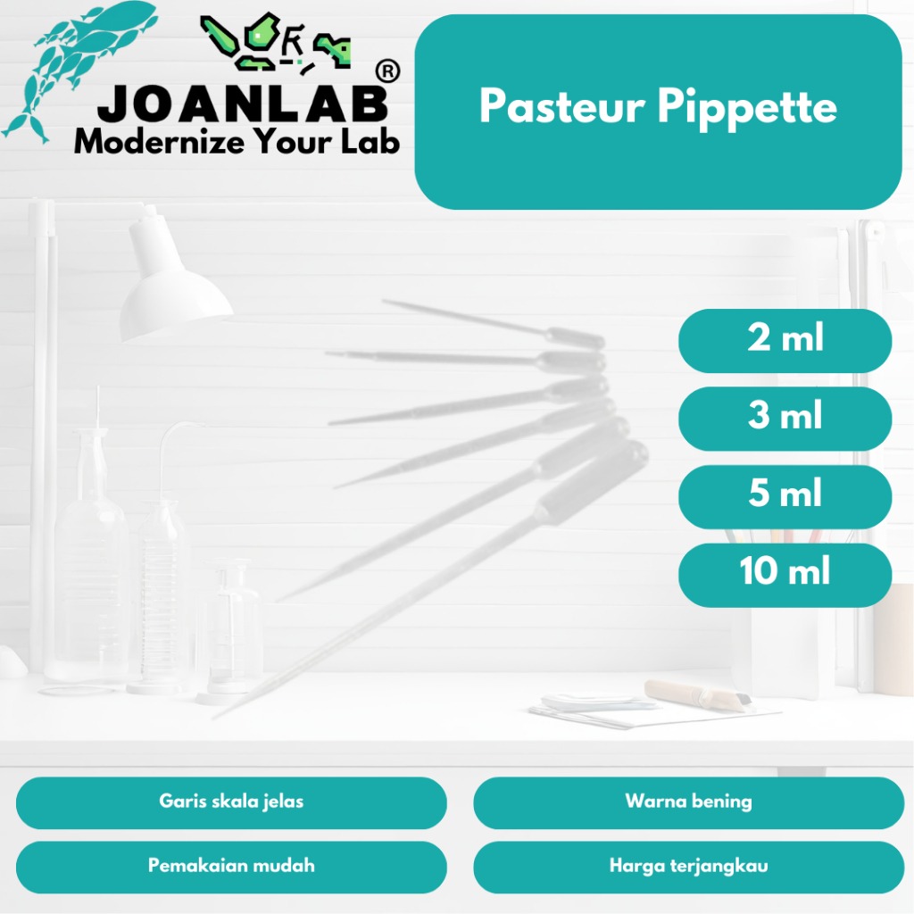 JOANLAB Pasteur Pipette Pipet Tetes Plastik 2 ml