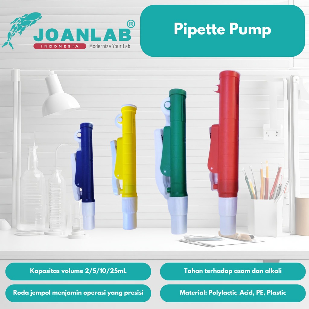 JOANLAB Pipette Pump Pompa Pipet Sekali Pakai 2/5/10/25 ml