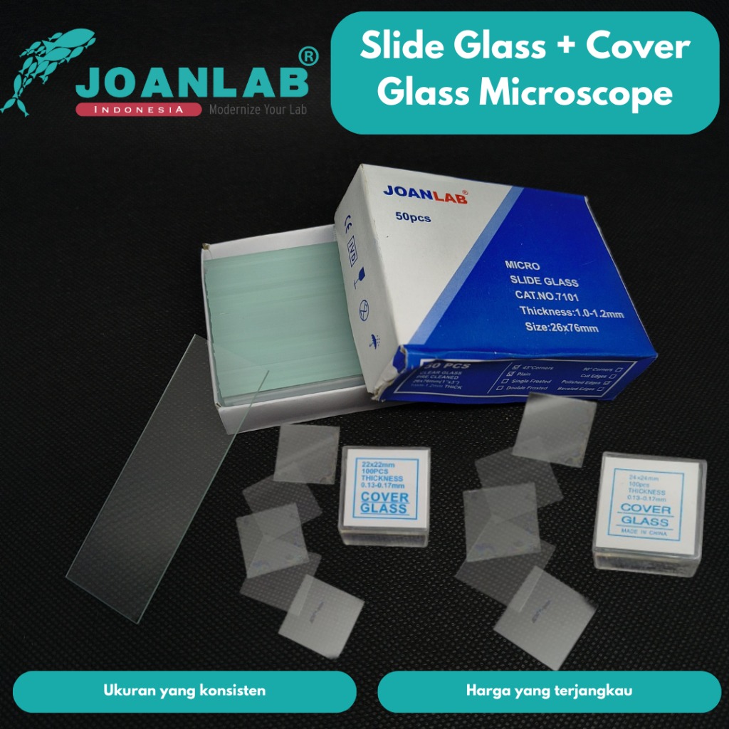 JOANLAB Slide Glass Objek Kaca Mikroskop 26 x 76 mm isi 50 Pcs