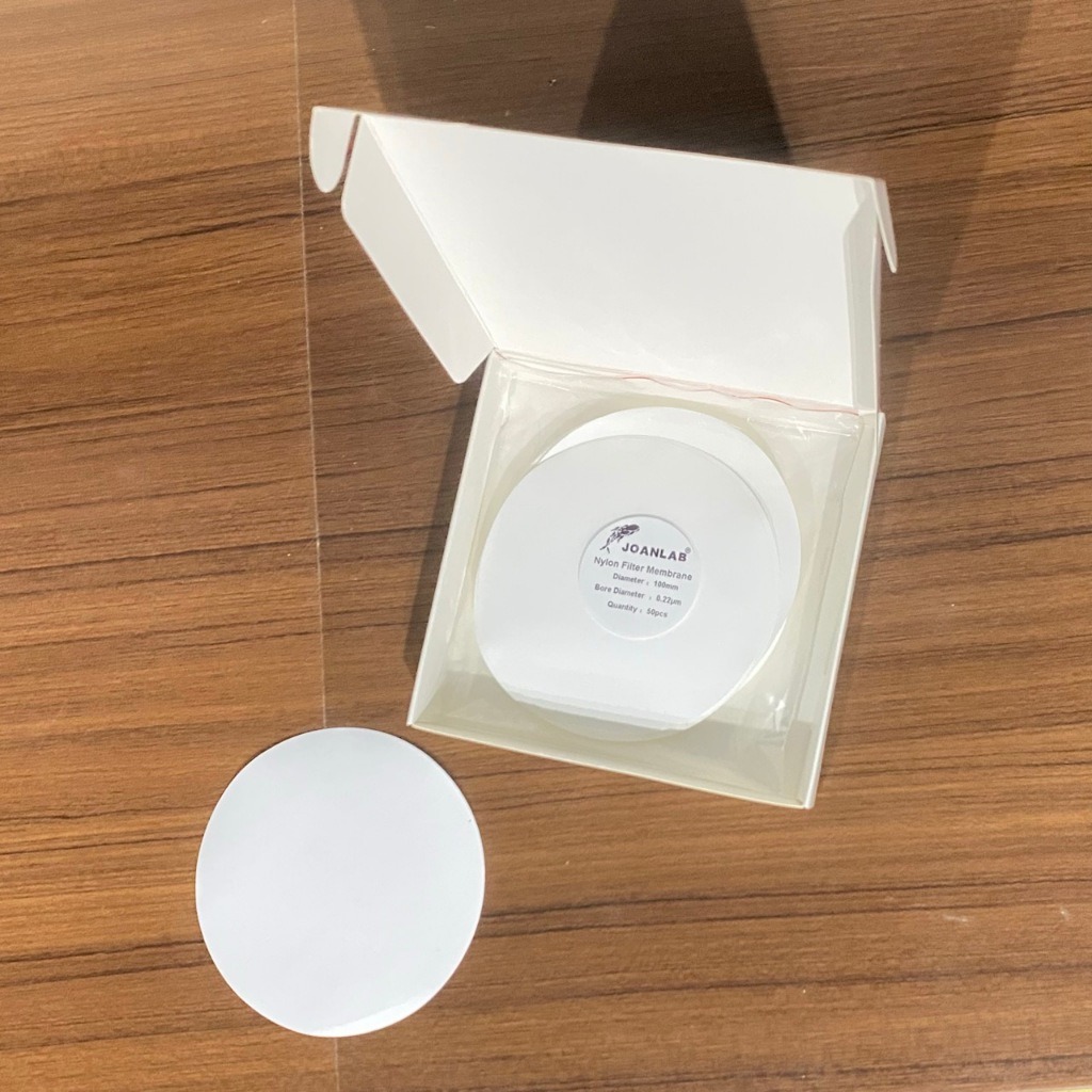 JOANLAB Filter Membrane Nylon Diameter 100 mm Pore 0.45 mikrometer isi 50 Lembar