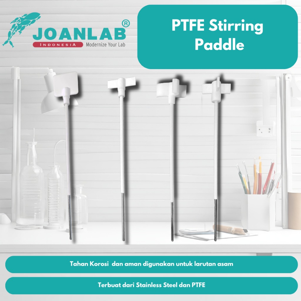 JOANLAB PTFE Paddle Batang Pengaduk Overhead Stirrer Rectangular
