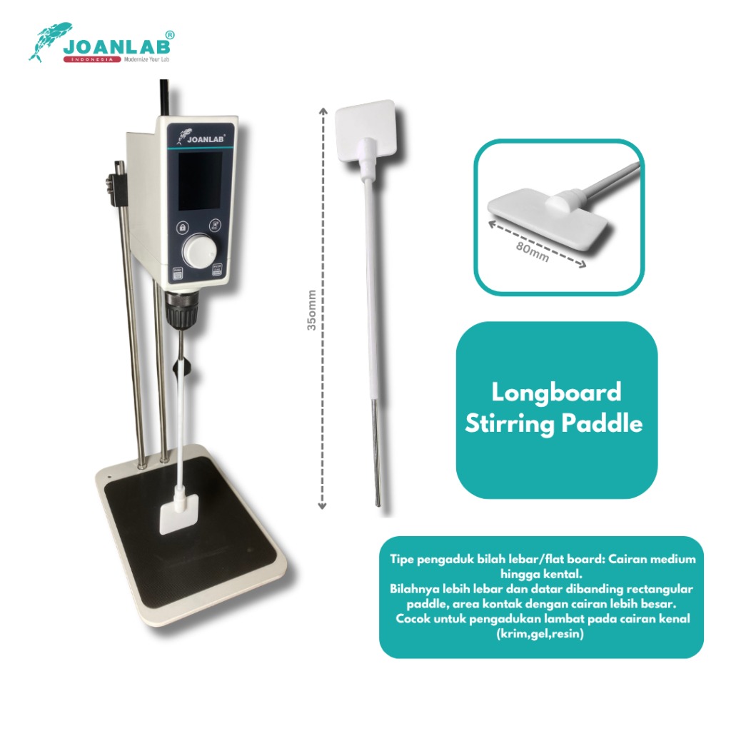 JOANLAB PTFE Paddle Batang Pengaduk Overhead Stirrer Three Blades