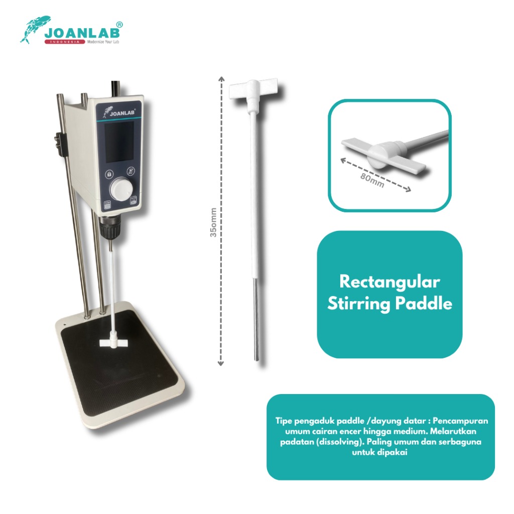 JOANLAB PTFE Paddle Batang Pengaduk Overhead Stirrer Three Blades