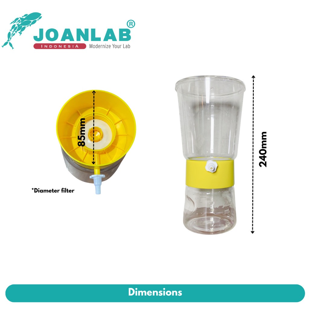 JOANLAB Disposable Filter Bottle Botol Filter Sekali Pakai untuk VP6L (PES/Nylon/PVDF/MCE)