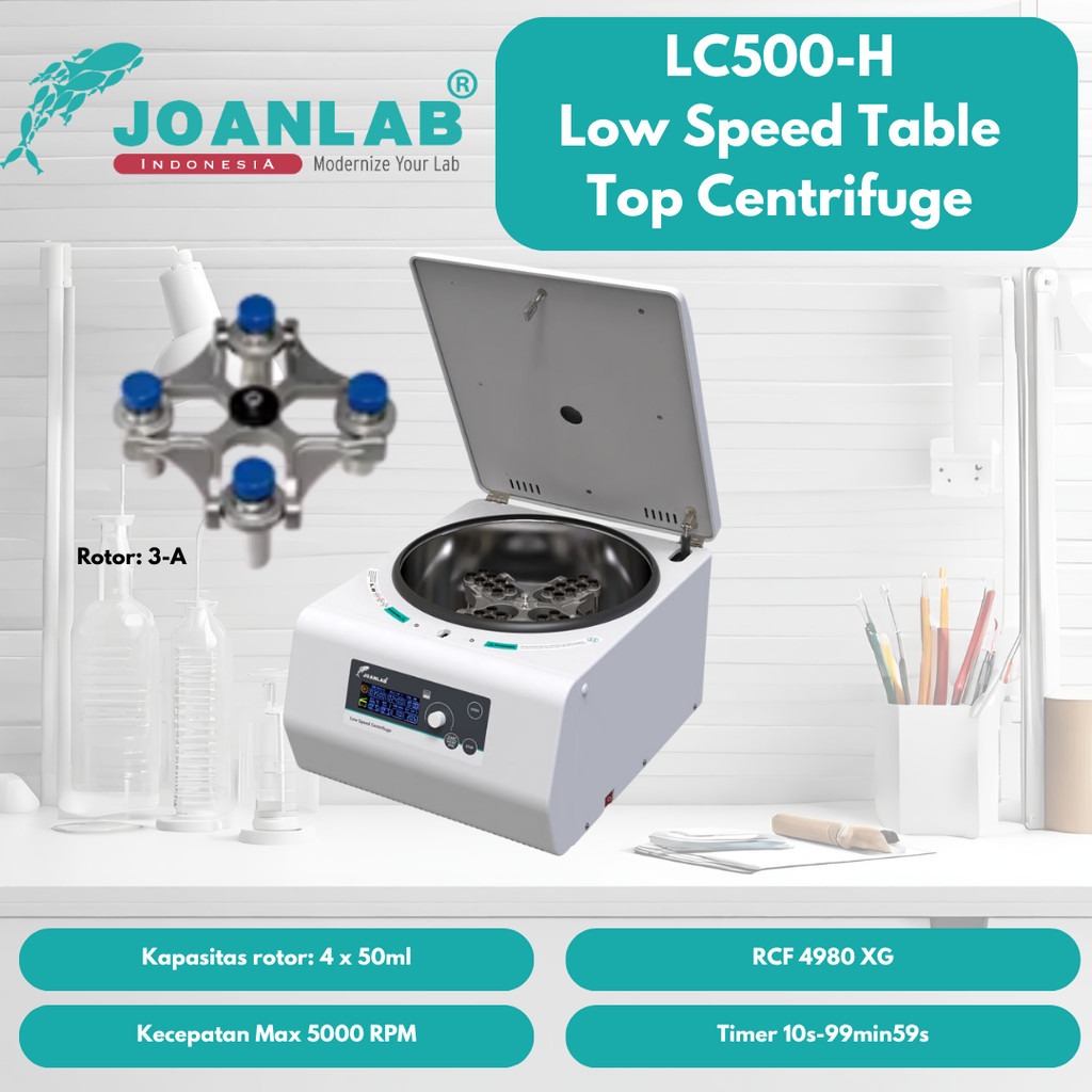 JOANLAB Low Speed Table Top Centrifuge Swing Rotor 5000 RPM LC500-H Rotor 3-A