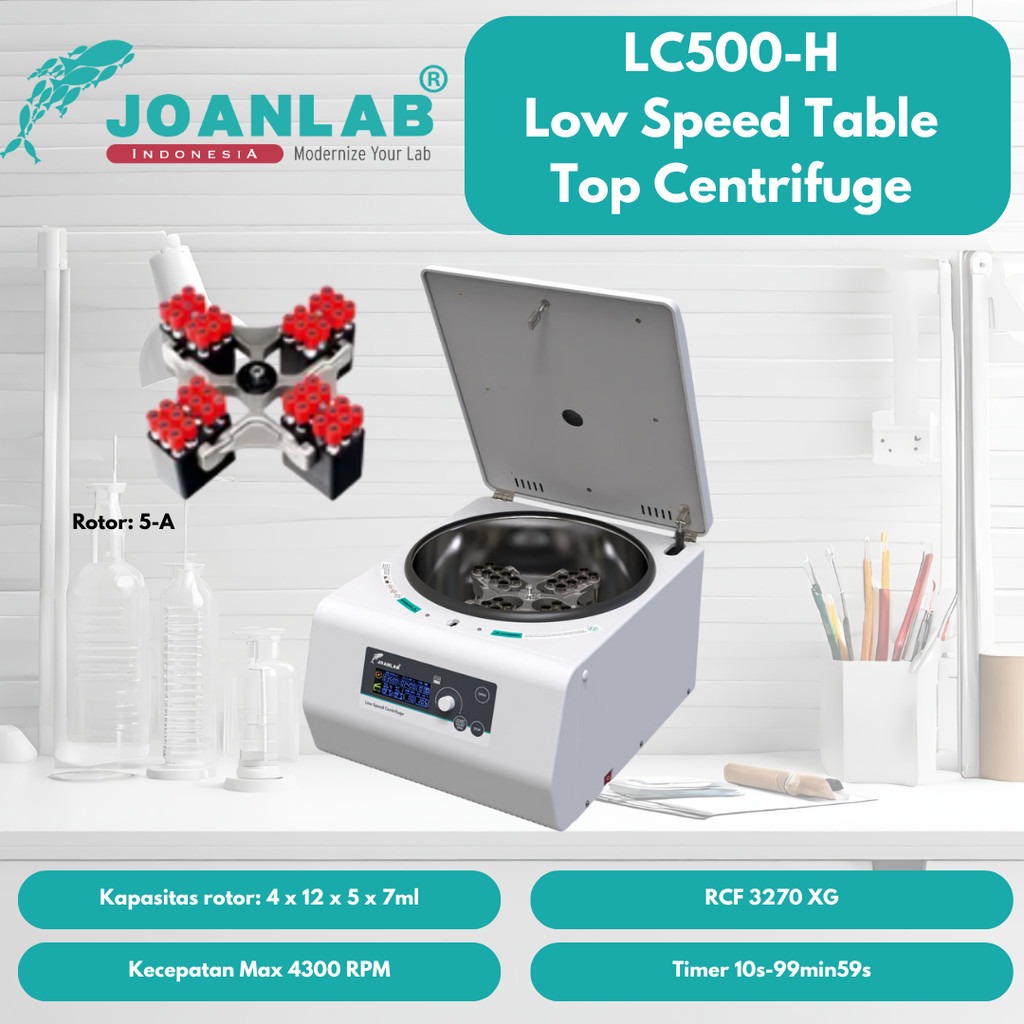 JOANLAB Low Speed Table Top Centrifuge Swing Rotor 5000 RPM LC500-H Rotor 3-A