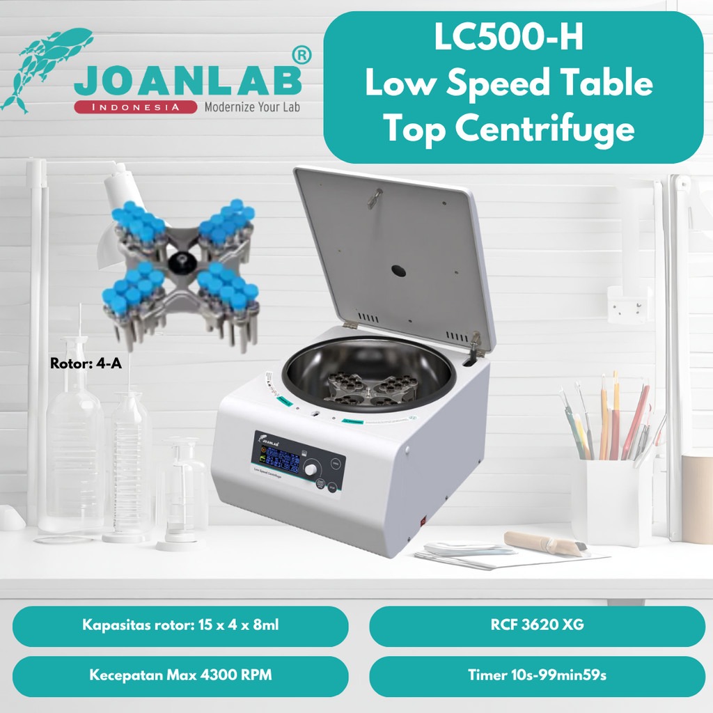 JOANLAB Low Speed Table Top Centrifuge Swing Rotor 5000 RPM LC500-H Rotor 4-A