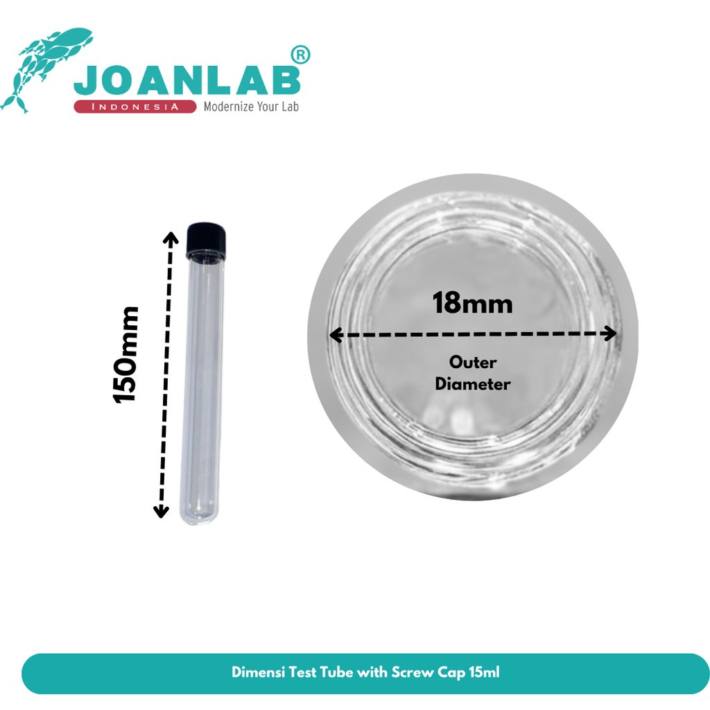 JOANLAB Flat Mouth Test Tube Tabung Reaksi Tanpa Rim 12x75mm Borosilicate 3.3