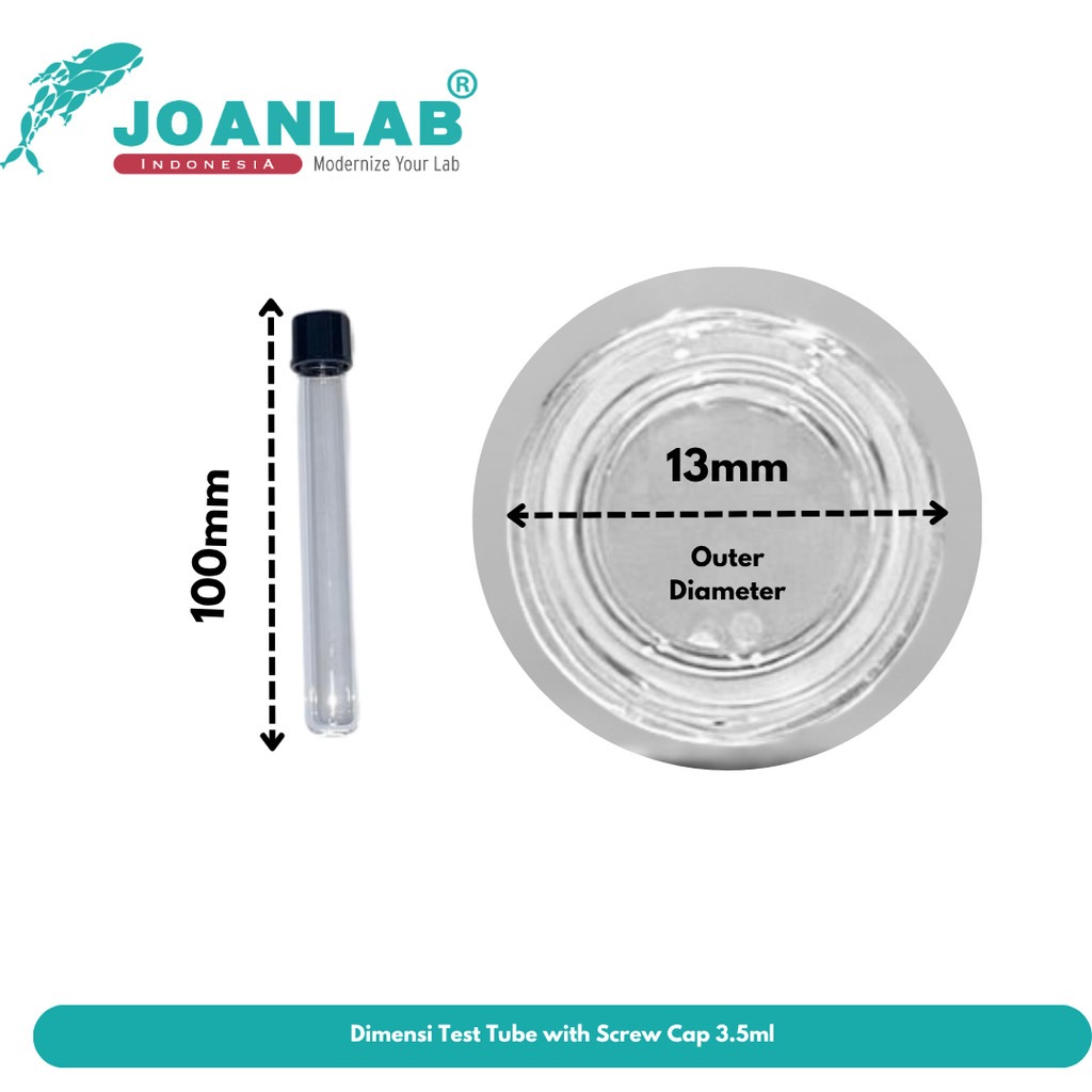 JOANLAB Test Tube With Screw Cap Tabung Reaksi Tutup Ulir 15x150mm Borosilicate 3.3